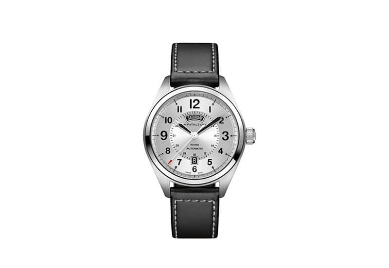 Hamilton horlogeband H70505753 - zwart leer
