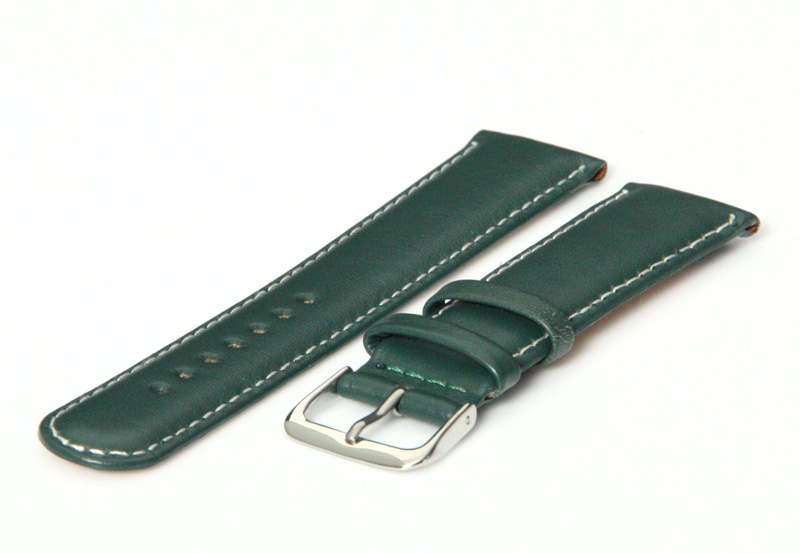 Horlogeband 20mm groen leer