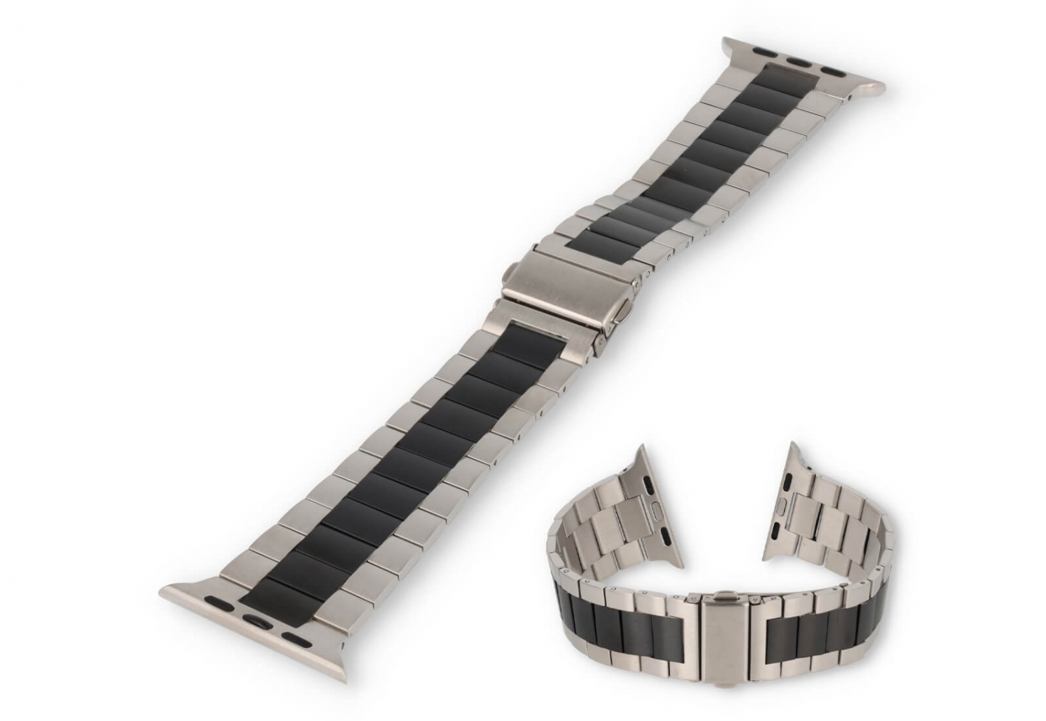 Apple watch bandje staal zilver/zwart - 44/45/46/49mm