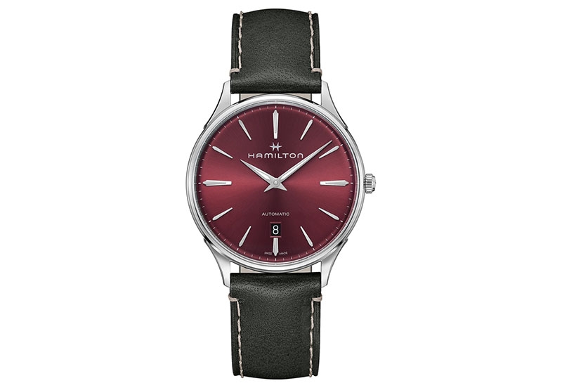 Hamilton horlogeband H38525771 - zwart leer
