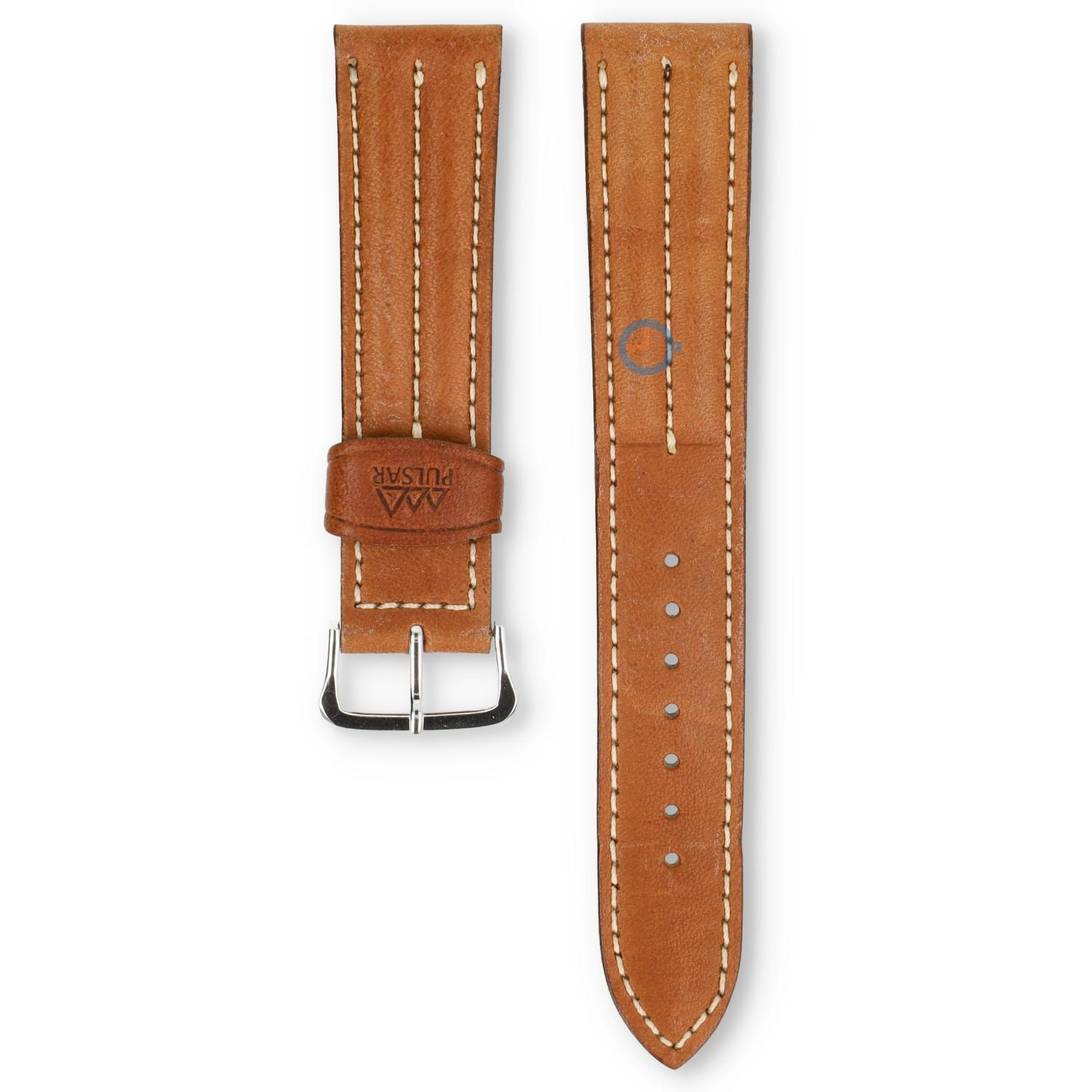 Universele 20mm bruin leren horlogeband - Pulsar