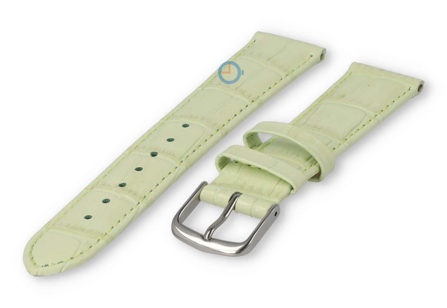 Crocoprint horlogeband leer - 18mm - pastelgroen