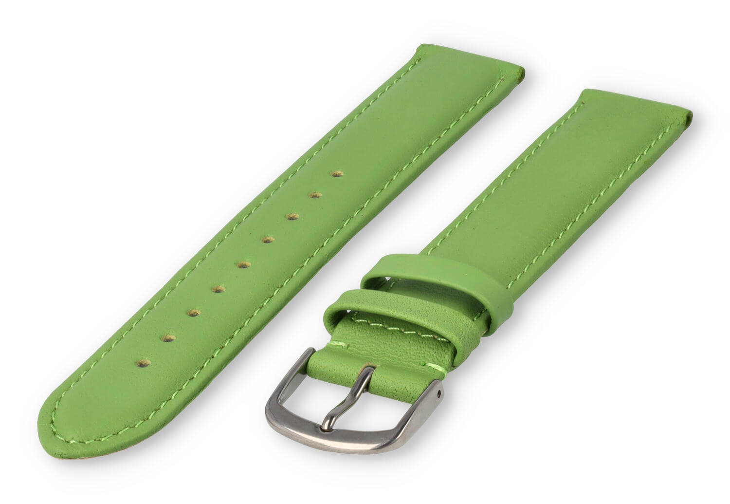 XL horlogeband glad leer - 18mm - appelgroen