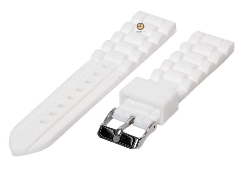 Siliconen horlogeband 18mm wit
