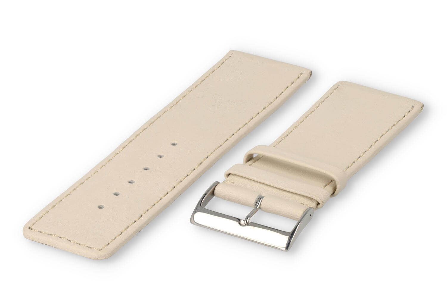 XL horlogeband glad leer - 30mm - zand