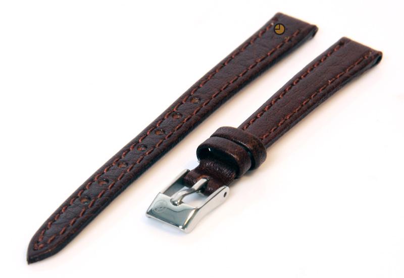 Horlogeband 12mm bruin buffelleer