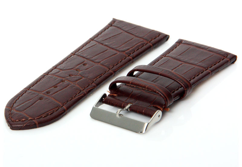 Horlogeband 36mm leer donkerbruin
