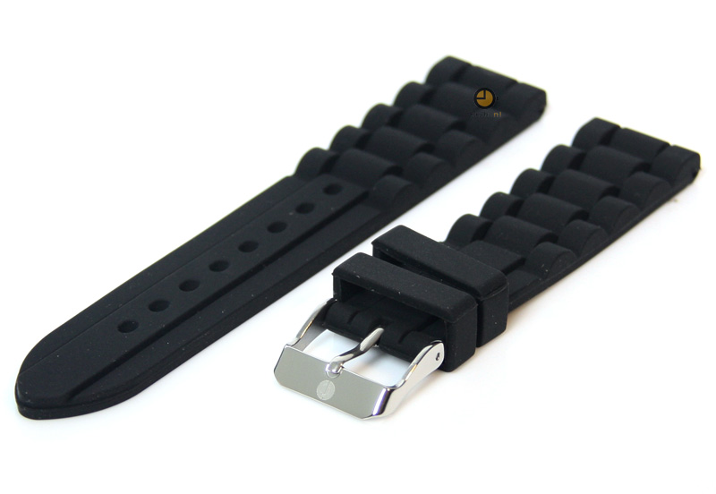 Siliconen horlogeband 20mm zwart