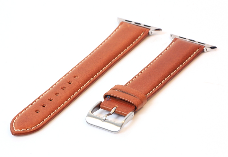 Extra lange Apple Watch bandje lichtbruin leer (XXL) - 44/45/46/49mm