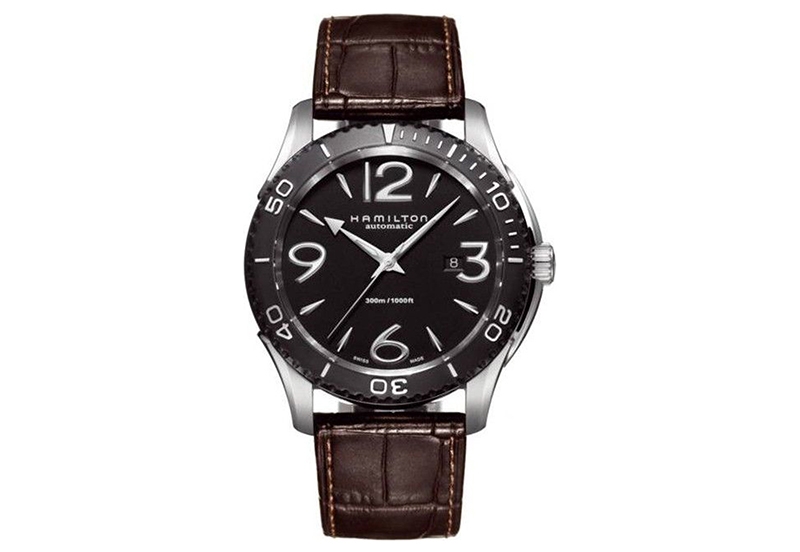 Hamilton horlogeband H37715535 - bruin leer