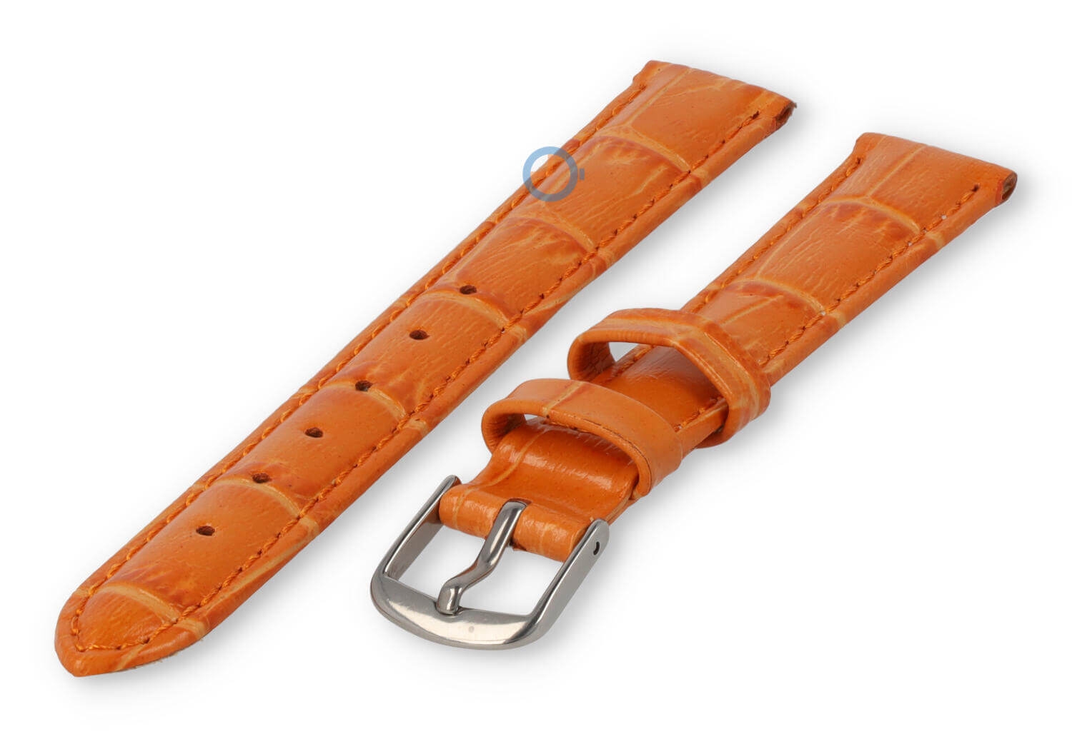Leren bandje met krokoprint - 12mm - oranje