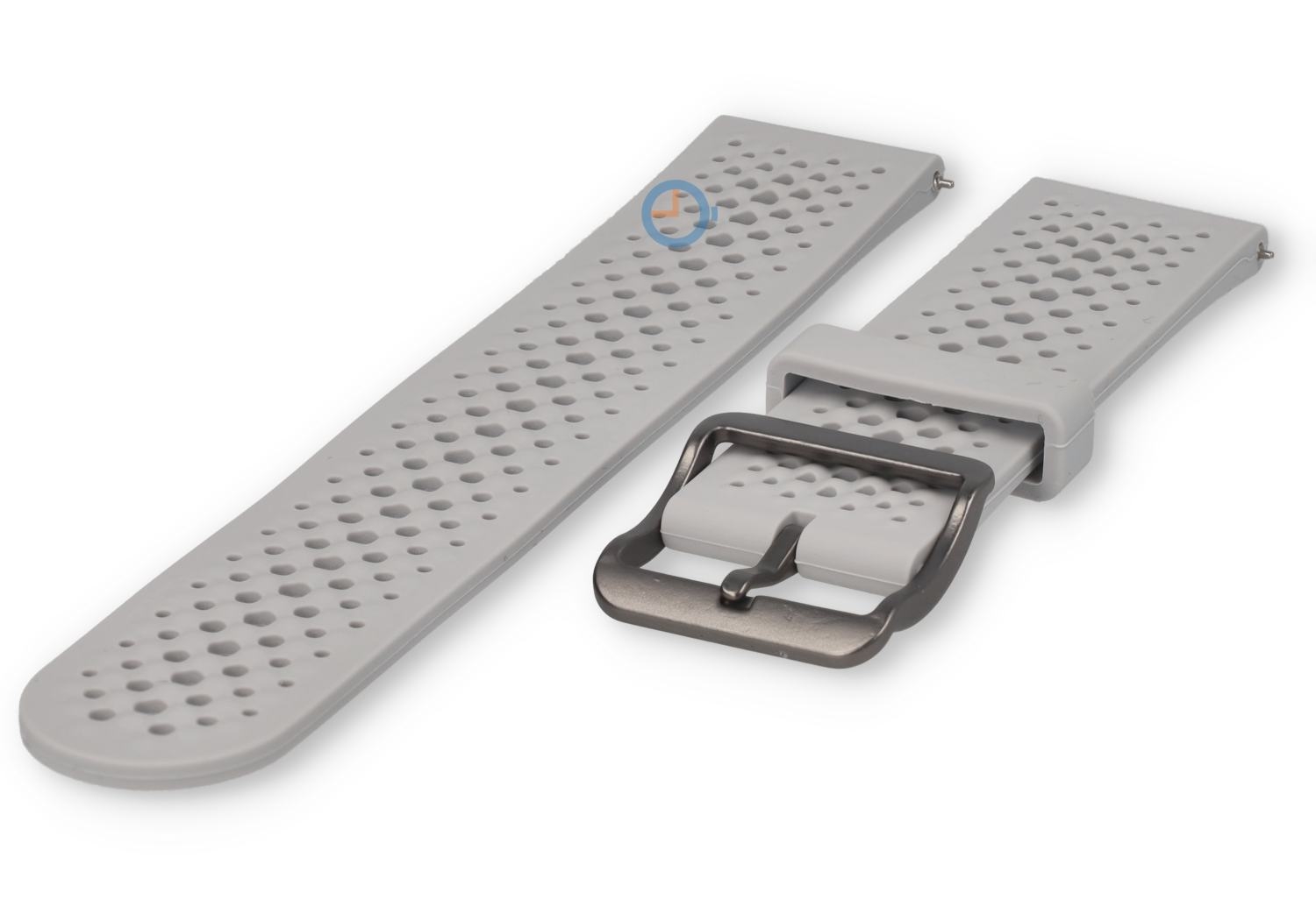 Ademend siliconen bandje - 22mm grijs - perforated