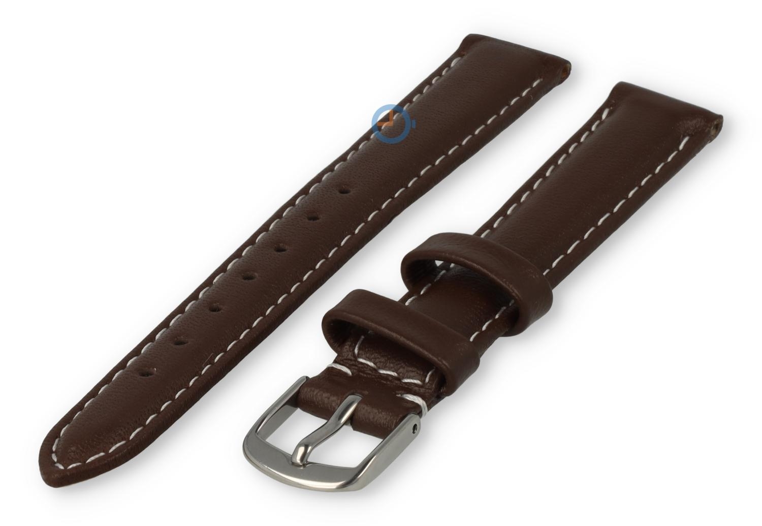 Oneven maat horlogeband leer - 13mm - donkerbruin