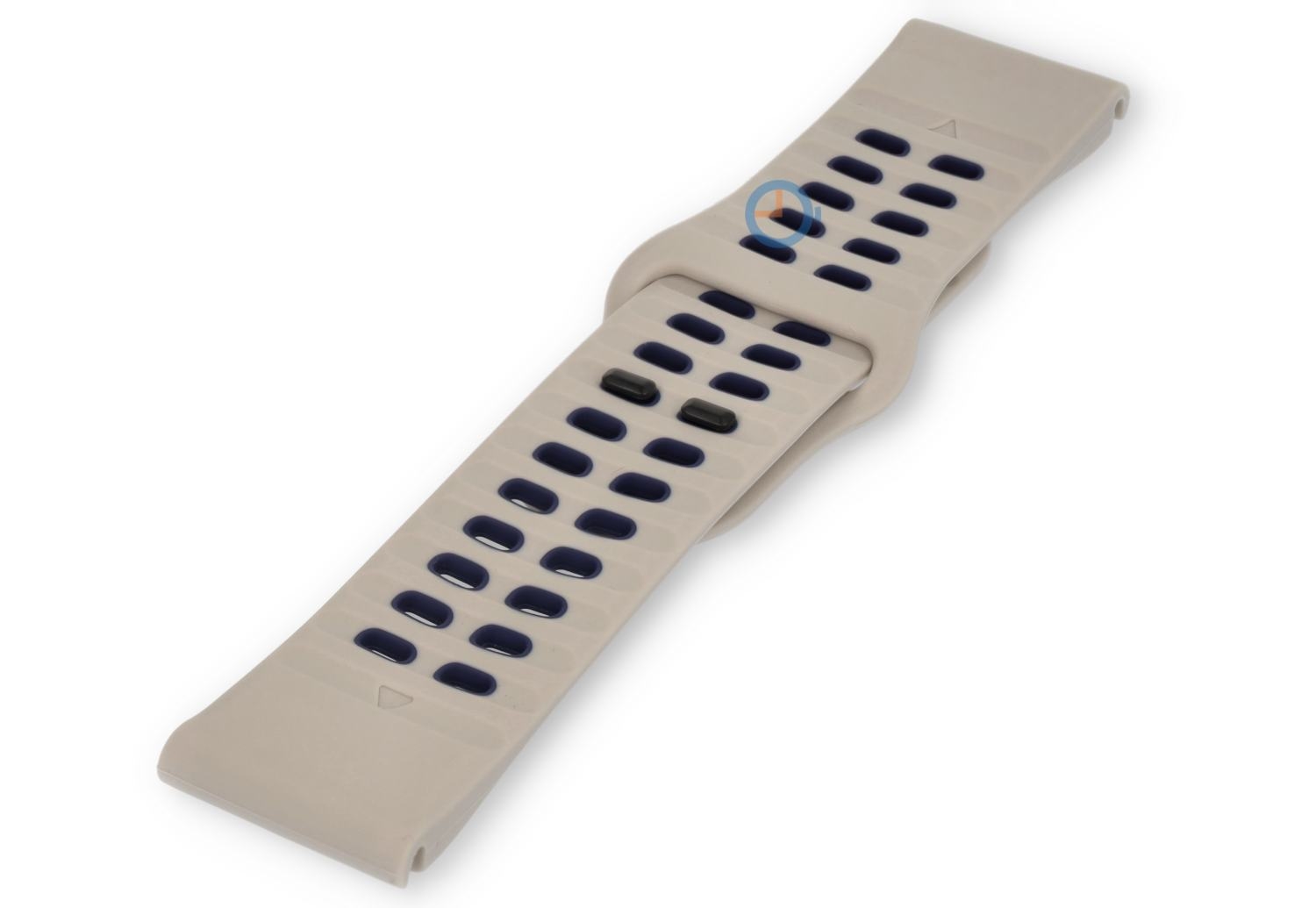 Ademende horlogeband van siliconen - 26mm - sahara/black