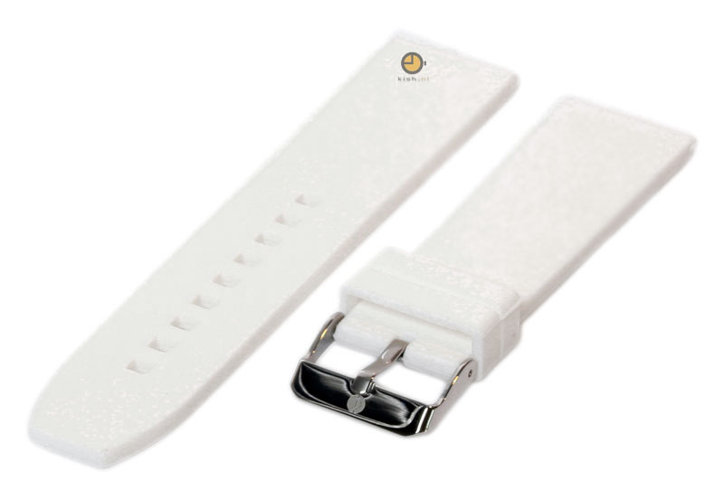 Horlogeband 24mm wit siliconen glad