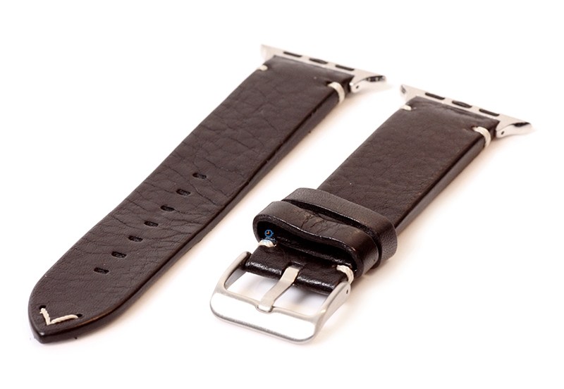 Apple Watch bandje vintage zwart leer - 44/45/46/49mm