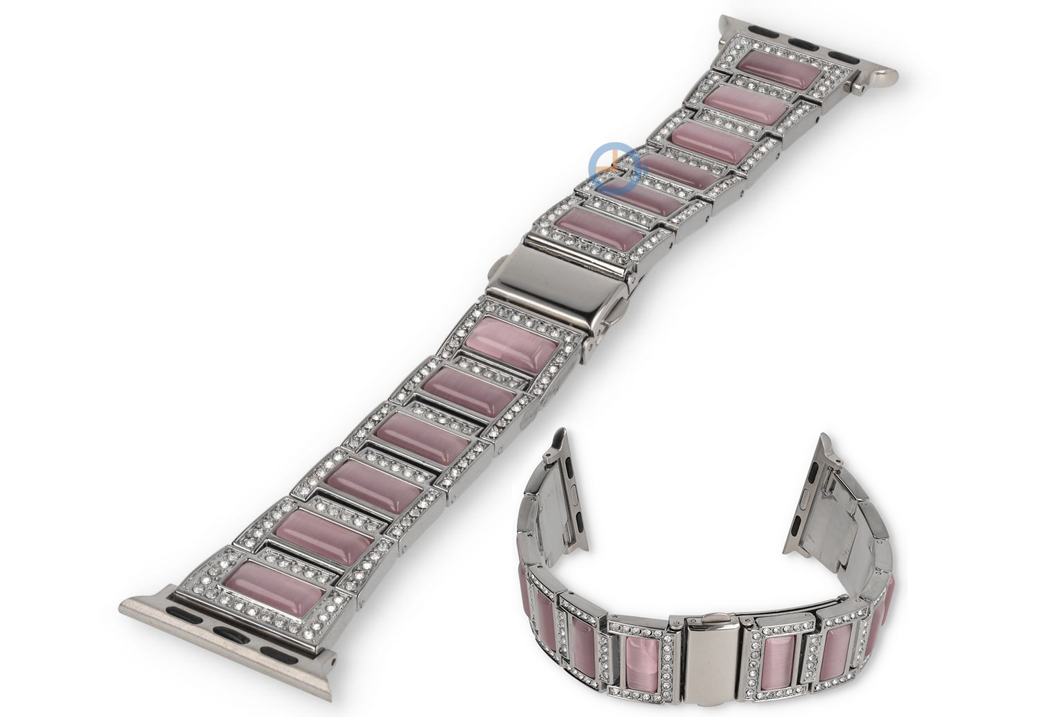 Diamond armband Apple watch 41mm - silver purple
